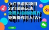 小红书虚拟项目26年最新玩法，全程AI自动操作，矩阵操作月入1W＋