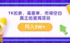 TK拉新，高客单、市场空白、正在的蓝海项目，月入5W+