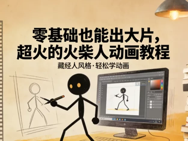 零基础也能出大片,超火的火柴人动画教程(藏经人风格)
