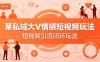 某私域大V情感短视频玩法，短视频引流闭环玩法