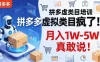 拼多多虚拟类目疯了！机器人自动发货，月入 1W-5W 真敢说！