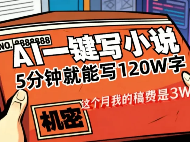这个月我的稿费又是3W+,用AI写小说真的是太牛了,5分钟就能120W字