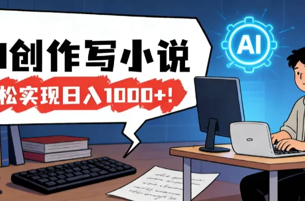 26年最新风口项目，AI工具创作写小说，轻松实现日入1000+