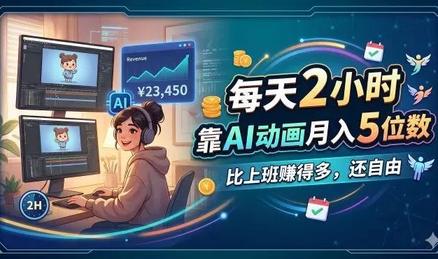 每天 2 小时，靠 AI 动画月入 5 位数，比上班赚得多，还自由