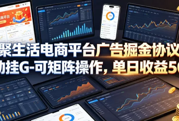 火聚生活电商平台广告掘金协议全自动挂G-可矩阵操作,单日收益5张+