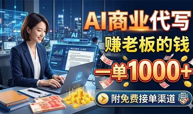 AI商业代写,赚老板的钱,一单1000+,附免费接单渠道