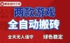 海外游戏全自动搬砖，日入1k+，全天无人值守，绿色稳定！