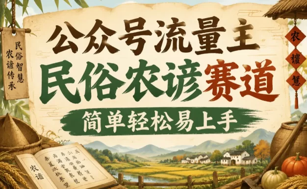 知鸿阁公众号流量主民俗农谚赛道,靠老祖宗留下的农谚写预测,选题不愁,结构固定,小白好上手!