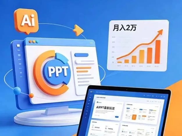 ai+PPT最新玩法,月入2万掌握AI工具,解锁PPT高效创作与变现技巧3天入门,实战案例·副业指南
