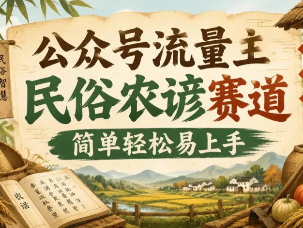 知鸿阁公众号流量主民俗农谚赛道,靠老祖宗留下的农谚写预测,选题不愁,结构固定,小白好上手!
