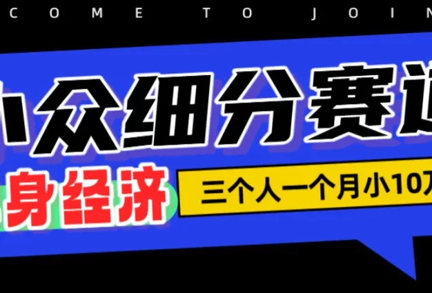 小众流量掘金,三个人一月小10W