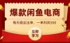 爆款闲鱼电商，卖法简单粗暴，长期稳定可做，一单利润300