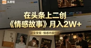 在头条上二创《情感故事》这个月我已经赚2W+