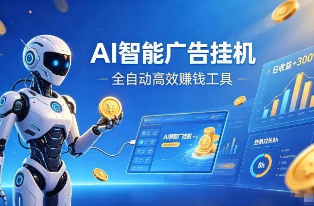 AI智能广告挂G,在家自动賺收益,全程无需人工操作、不用直播、不用拉人