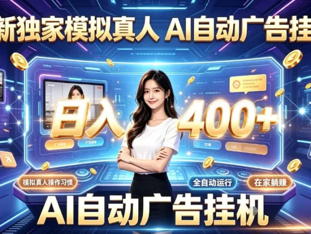 最新独家模拟真人,AI自动挂号挂G,日入400+,全程全自动运行,无需人工