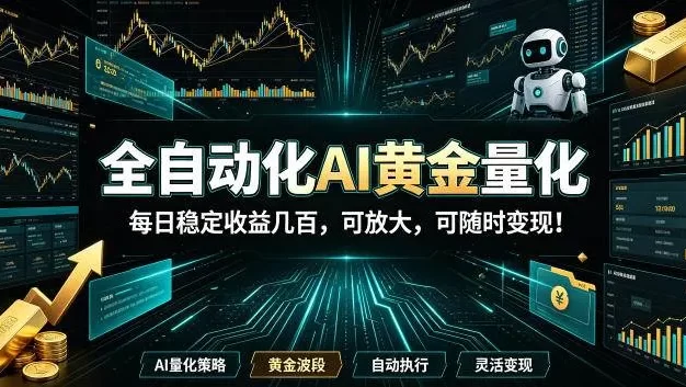 全自动化AI黄金量化每日稳定收益几百,可放大,可随时变现!
