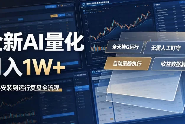 全新AI量化月入1W+,一台电脑全天挂G运行,不用盯不用操作,懒人专属副业!