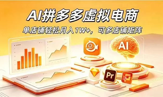 AI拼多多虚拟电商,单店铺轻松月入1W+,可多店铺矩阵