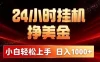 24小时挂机挣美金，简单易操作，小白轻松上手，日入1000+