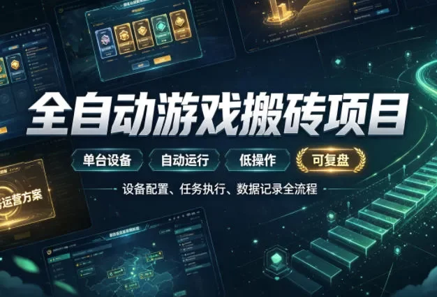 实现全自动游戏搬砖躺賺,每日稳定收益千元,近几年最稳,一台设备就能做!