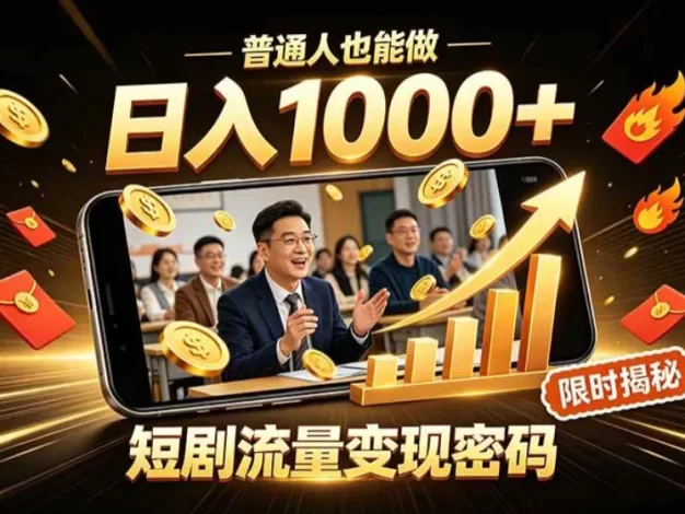 一部手机做短剧分发,不用真人出镜、不用拍摄剧本,快手流量变现日赚千元