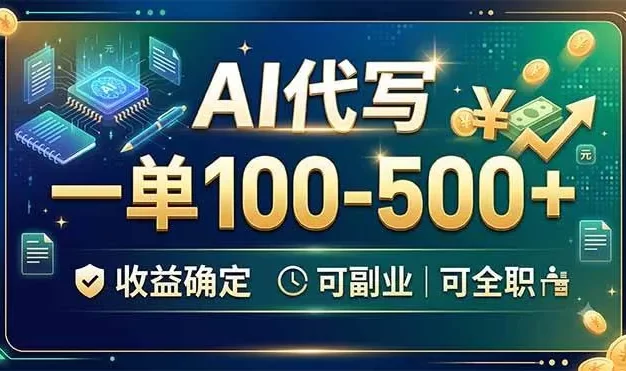 AI代写,一单100-500+,收益确定,可副业可全职