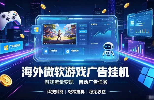 海外游戏广告自动挂G,轻资产海外副业风口,单设备稳定产出500+