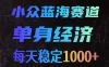 小众蓝海赛道，单身经济，每天稳定1000+，新手友好、门槛极低