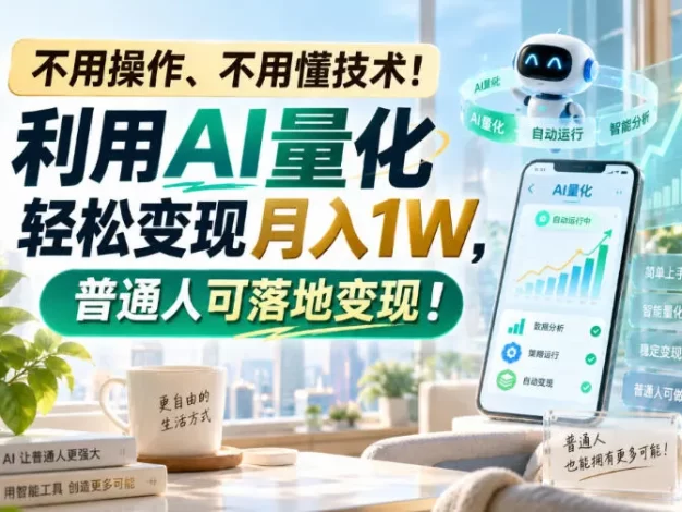 不用操作、不用懂技术!利用AI量化轻松变现月入1W,普通人可落地变现!