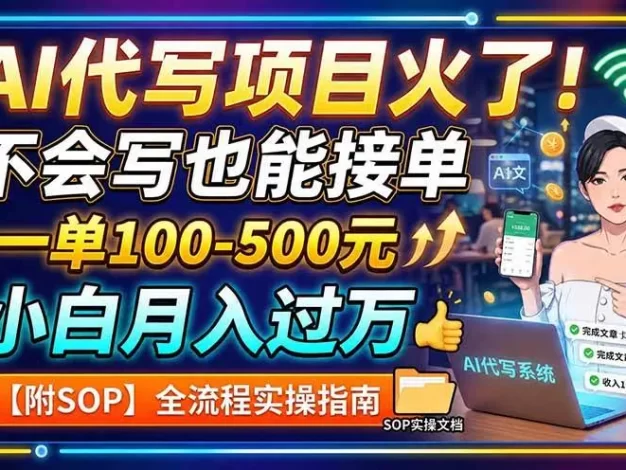 AI代写项目火了!不会写也能接单,一单100-500元,小白月入过万【附SOP】