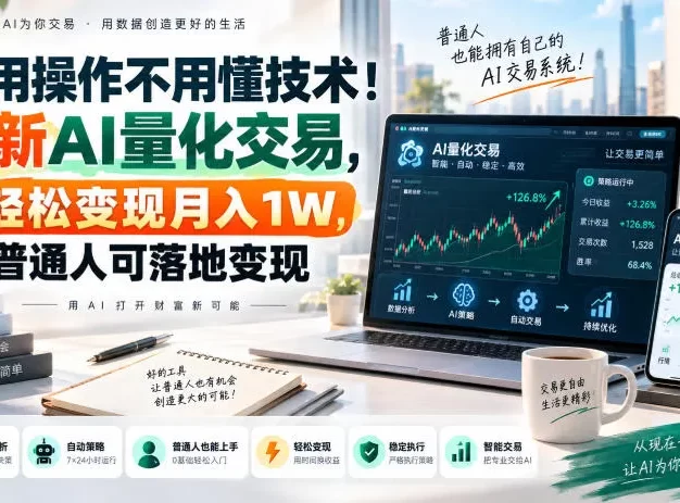 不用操作不用懂技术!全新AI量化交易,轻松变现月入1W,普通人可落地变现!