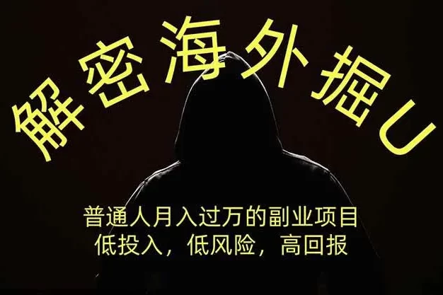 解密海外掘U，普通人月入过万的副业项目，低投入、低风险高回报，没有之一