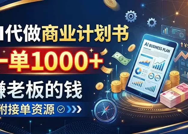 AI代做商业计划书,一单1000+,赚老板的钱,附接单资源