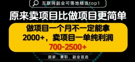 一单利润700-2.5K+,为什么我们要卖项目而不是做项目,我们普通人应该怎样开始?