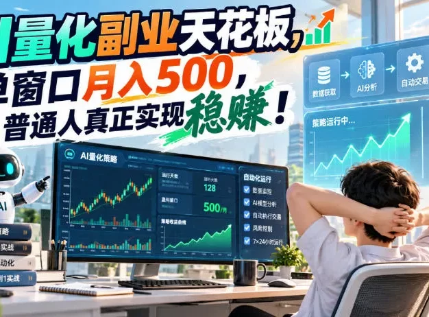 AI量化副业天花板,单窗口月入500,普通人真正实现稳賺!