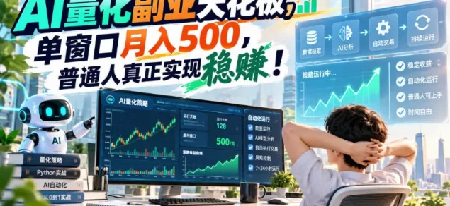 AI量化副业天花板,单窗口月入500,普通人真正实现稳賺!