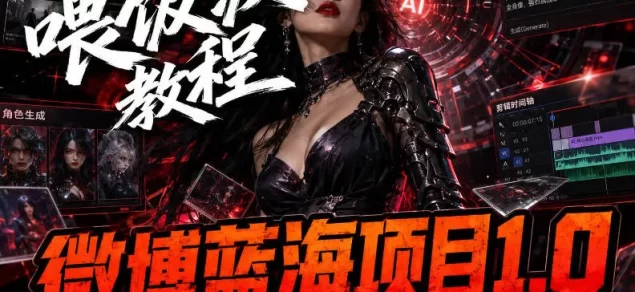 微博蓝海项目,各种Sao思路打法+AI引流思路,喂饭级教程
