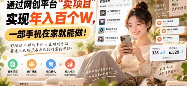 通过网创平台“卖项目”实现年入百万一部手机在家就能做!